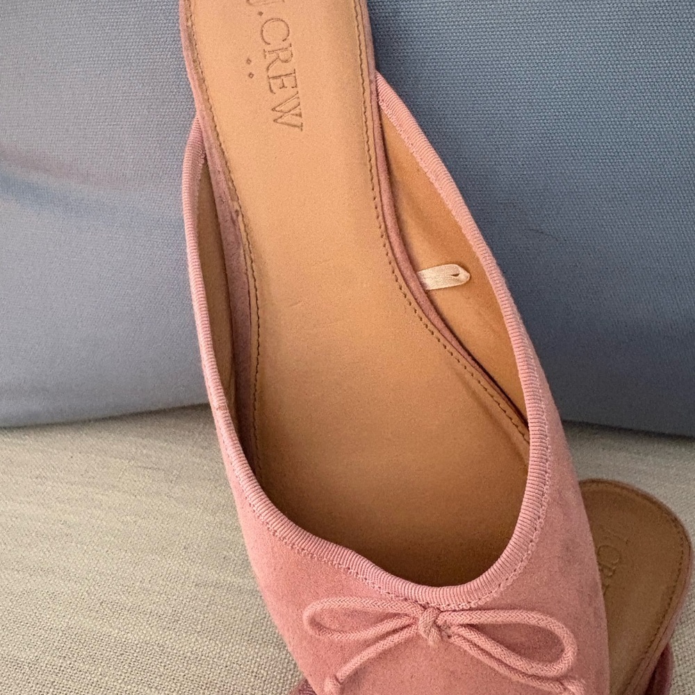 J. Crew Pink Ballet Flats with Bow Detail - Picture 2 of 5